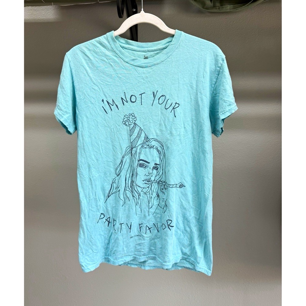 Billie Eilish Im Not Your Party Favor 2019 Concert Shirt Obey Blue Small Rare
